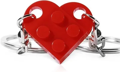 Image de TRANKIELO® - Porte-clés en forme de cœur pour couple – Porte-clés en métal multicolore, idéal comme cadeau pour les amoureux et les amis