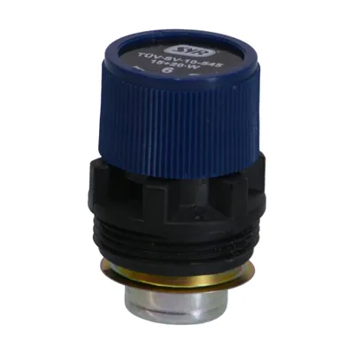 A close-up studio shot of a pressure relief valve cartridge.