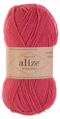 100g Sockenwolle Alize Wooltime 740 himbeerrot