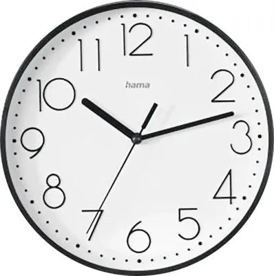 Produktbild von Hama Salina, Wand, Quarzuhr, Rund, Schwarz, Weiß, Kunststoff, Glas