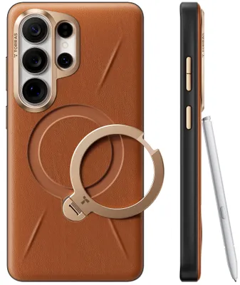 Zdjęcie produktu dla Torras QPRO Leather skórzane Etui do Samsung Galaxy S26 Ultra - brązowe