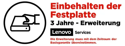Produktbild von Lenovo 3 Jahre Einbehalten der Festplatte (Erweiterung), 1 Lizenz(en), 3 Jahr(e)