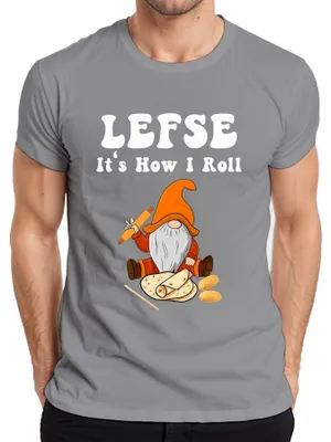 Zdjęcie produktu dla LEFSE It's How I Roll gnome wałek do ciasta norweski śmieszna kuchnia Herren T-Shirt, Grau, S