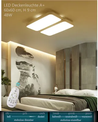 Immagine prodotto di 8019WJ-60x60 Plafoniera LED con telecomando Colore della luce/luminosità regolabile