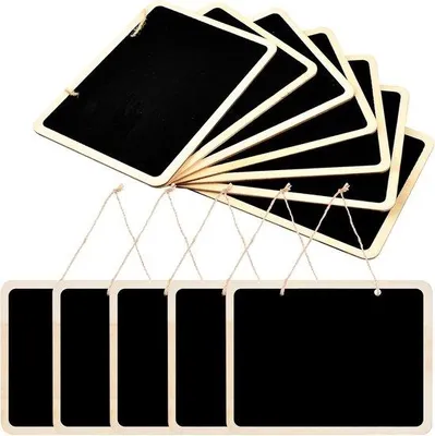 Image de Petites planchettes en bois noires, lot de 12, 16 x 12 cm
