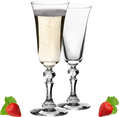 Produktbild von IMPERIAL Stilvolle Sektgläser 180ml Serie "Vintage" Set 2-Teilig Sektkelche aus Crystalline Glas Spülmaschinenfest