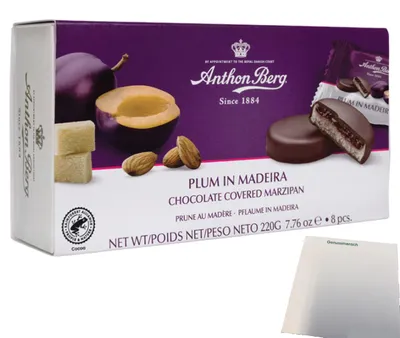 Produktbild von A.Berg Schokolade Pflaume in Madeira (220g Packung) + usy Block