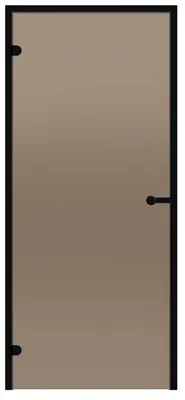 Zdjęcie produktu dla Drzwi Sauny Harvia Black Line - Czarny Aluminium / Szkło Brązowe / 70 x 190