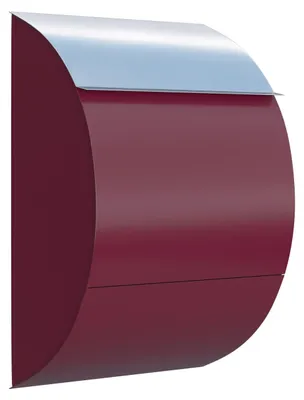 Produktbild von Wandbriefkasten Jumbo in Rot mit Edelstahlklappe