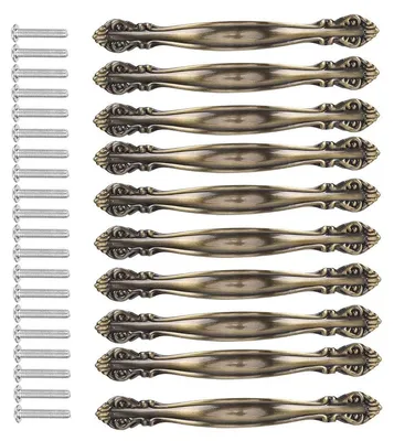 Imagen del producto de Solidchoice - 10 unidades de pomos vintage de bronce para armarios