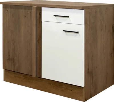 Produktbild von Eckunterschrank Küche - 110 cm breit - Magnolia Matt Lancelot Oak – Vintea