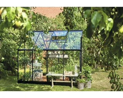 Produktbild von Gewächshaus Halls Qube 68 5,1 m² Sicherheitsglas 3 mm 198 x 259 cm schwarz