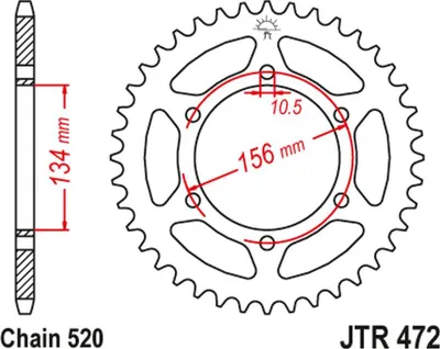 Produktbild von Jt Hinteres Ritzel 473 37 Für Kawasaki Z 200 '77-83', Z 250 '81-83' (47337Jt) (Chain.520)