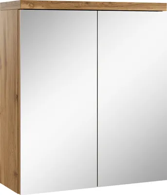 Image de Meuble a miroir Toledo 60 x 60 cm Chene - Miroir armoire miroir salle de bains verre armoire de rangement