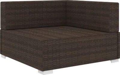 Produktbild von vidaXL Modular-Ecksessel mit Kissen Poly Rattan Braun