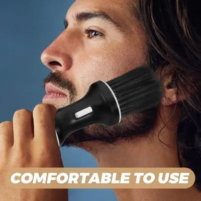 Produktbild von Professionelle Reinigungsbürste für Haare und Bart mit Weichen Borsten als Pinsel für Barbierpuder und Friseurzubehör zur Gründlichen Haarpflege