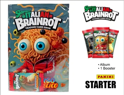Produktbild von Skifidol Italian Brainrot TCG Alpha Serie - Sammelheft (inkl. 1 Pack) + 3 weitere Pack's (1 Pack beinhalten 7 Karten - insgesamt 28 Sammelkarten)