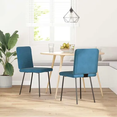 Produktbild von vidaXL Esszimmerstühle 2 Stk. Blau Samt