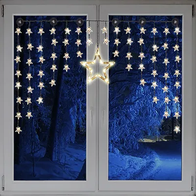 Produktbild von HI Lichtervorhang Sterne Fairy 90 LEDs