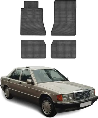 Image de Tapis de Sol pour Mercedes Classe E W124 1984-1997 Caoutchouc Noir