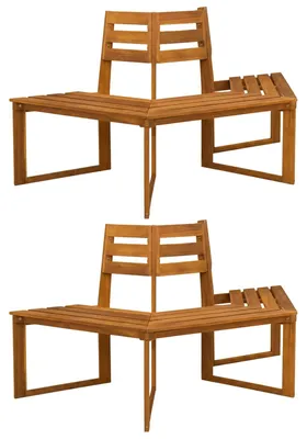 Obrázok produktu pre Baumbank, 2 kusy, 160 x 140 x 86 cm, masívne drevo akácie, prírodná farba