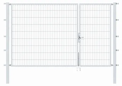 Produktbild von Alberts Doppeltor Flexo mit Zubehör, zum Einbetonieren, feuerverzinkt, Breite 300 cm (100 cm + 200 cm), Höhe 180 cm