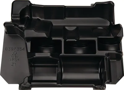 A black plastic insert for a tool case.