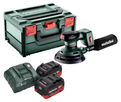 Produktbild von Metabo SXA 18 LTX 150 BL Akku Exzenterschleifer 18 V 150 mm Brushless + 2x LiHD Akku 5,5 Ah + Ladegerät + metaBOX