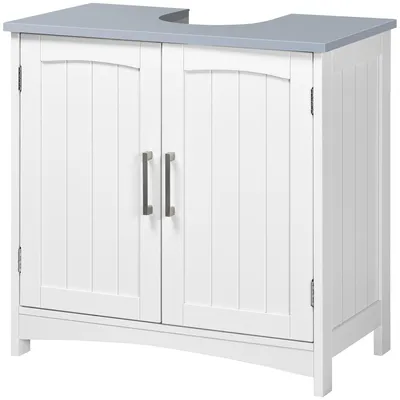 Produktbild von Badezimmerschrank mit Doppeltš¹ren und verstellbaren Einlegeb?den, wei?