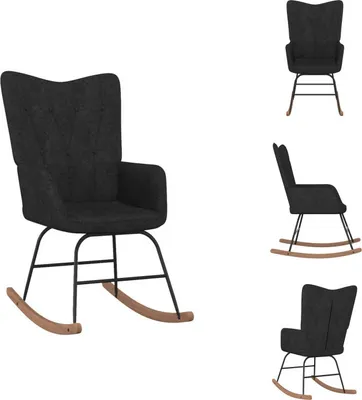 Produktbild von vidaXL Schaukelstuhl Schwarz Stoff -  Schaukelstühle