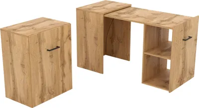 Produktbild von Masseno Schreibtisch INTELLO 131,5x60x75 cm Bürotisch Computertisch, Eiche Wotan