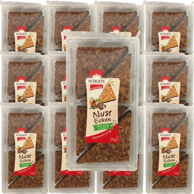 Produktbild von Schulte Nussecken extra nussig & lecker mit Zartbitterschokolade 13er Pack (13x175g Packung)