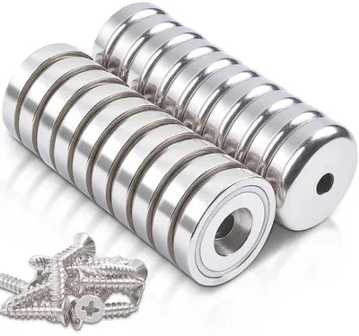Produktbild von Neodym-Magnete - 20 Stück - Starke Magnet mit Loch - 25 x 7 mm