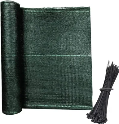 Produktbild von LARS360 Zaunblende Schattiernetz Dunkelgrün 150 cm Tennisblende Sichtschutz aus HDPE 150 g/m², Zaun Windschutz Sonnenschutz Gewebe mit Kabelbinder für Sportplatz, Garten, Balkon (1,5 x 10 m)