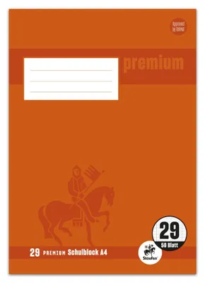 Produktbild von Staufen® 734044229 Schulblock PREMIUM LIN 29 - A4, 50 Blatt, 90 g/qm, rautiert mit Randlinien