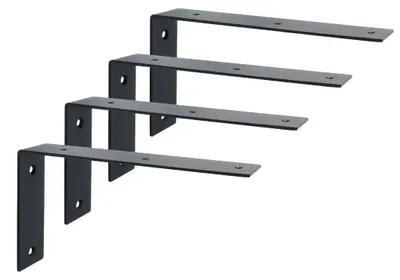 Immagine prodotto di Solidchoice - 4 supporti neri per mensole da fissare a parete