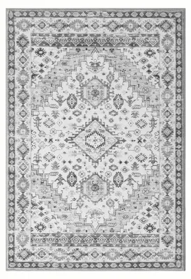 Imagen del producto de Alfombra, lavable a máquina, con base antideslizante, color gris, 160x230 cm