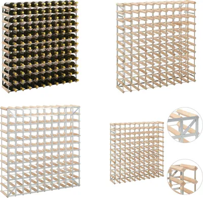 Image de vidaXL Casier à vin pour 120 bouteilles Pin massif - Casier à vin - Casier à bouteilles - Casiers à bouteilles
