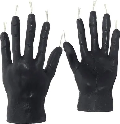Immagine prodotto di 2 candele in cera d'api Rumeshand nere, candele rituali fatte a mano, 36319