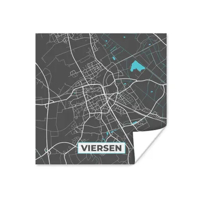 Produktbild von MuchoWow® Poster Karte - Stadtplan - Viersen - Deutschland - Blau 75x75 cm - Wand Dekoration