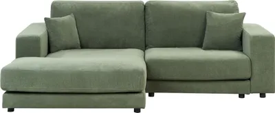 Zdjęcie produktu dla BELIANI Narożnik prawostronny 3-osobowy zielony tapicerowany sofa narożna dodatkowe poduszki minimalistyczny styl