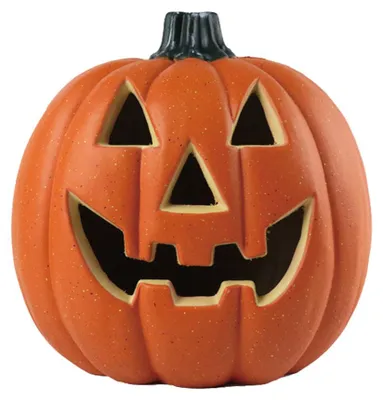 Produktbild von Fröhlicher Halloween Kürbis mit LED Licht 32cm