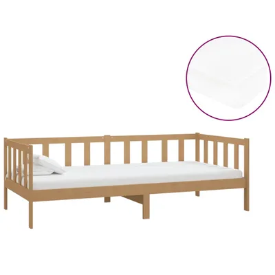 Immagine prodotto di vidaXL Letto da giorno con materasso 90x200 cm in legno di pino massiccio marrone miele