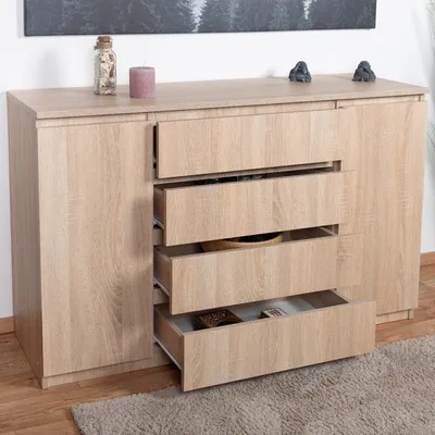 Produktbild von Kommode Olavarria 04, Farbe: Sonoma Eiche - 85 x 138 x 41 cm (H x B x T)