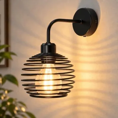 Zdjęcie produktu dla Kinkiet ścienny czarny vintage industrialny lampa do salonu sypialni E27