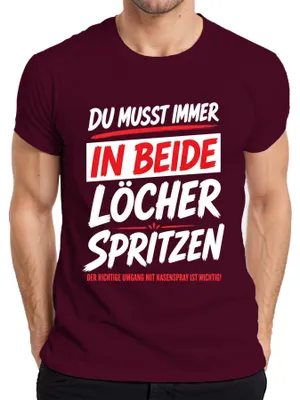 Zdjęcie produktu dla Spryskiwacz do nosa "Lustig Statement", koszulka męska z ironicznym nadrukiem, kolor burgundowy, rozmiar XXL