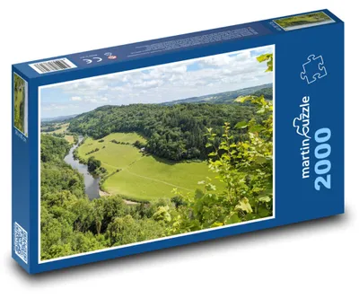 Obrázek produktu pro Puzzle 2000 Krajina s řekou a loukami - martinpuzzle