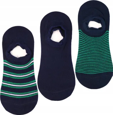 Produktbild von MORAJ Herren Low-Top Silikon-Söckchen mit Streifen, 3er-Pack, 39-42