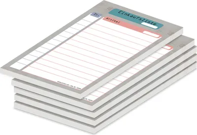 Produktbild von PRICARO Einkaufsliste "Register", A6, 5 Stück