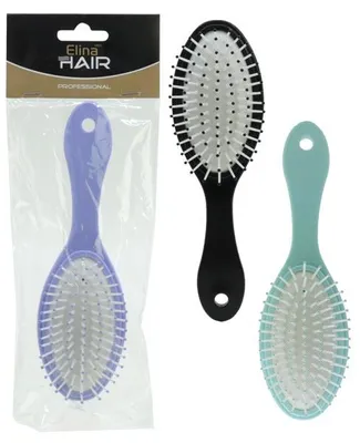 Produktbild von ELINA Haarbürste oval 20cm mit Noppen für Kopfmassage Lieferumfang 3 Stück sortiert